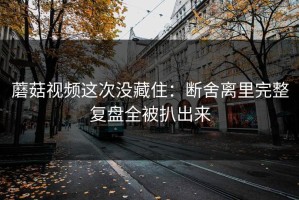 蘑菇视频这次没藏住：断舍离里完整复盘全被扒出来